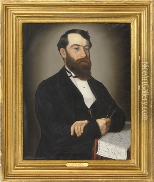 Portrait Of Captain Joshua N. Taylor Oil Painting - Luigi P. Renault