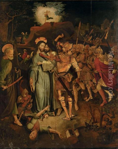 L'arrestation Du Christ Oil Painting - Alejo Fernandez