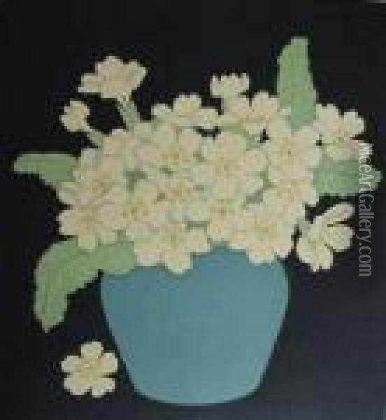 Flowers In A Vase Oil Painting - John Hall Thorpe
