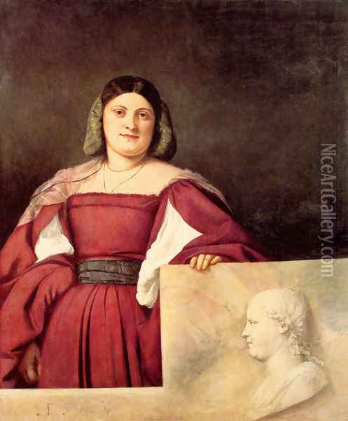 Portrait of a Woman called `La Schiavona` 1508-10 Oil Painting - Tiziano Vecellio (Titian)