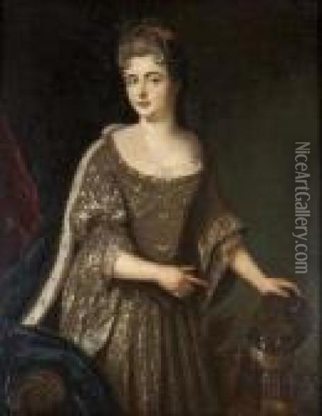 Adelaide, Princess Of Savoy Oil Painting - Pierre Le Romain I Mignard