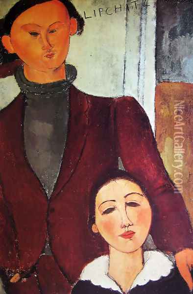 Jacques and Berthe Lipchitz Oil Painting - Amedeo Modigliani