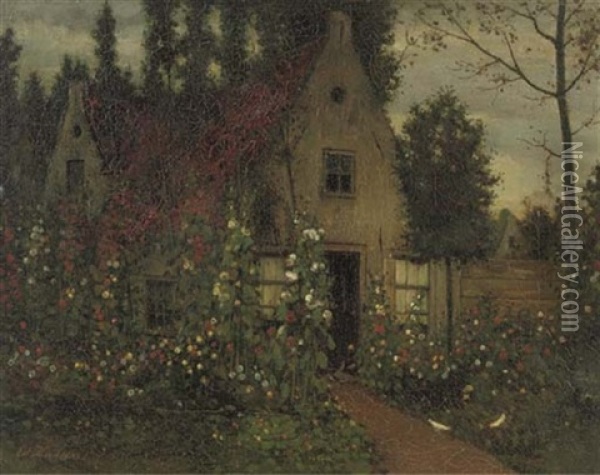 Tuintje Te Kortenhoef - The Garden Oil Painting - Eduard Karsen