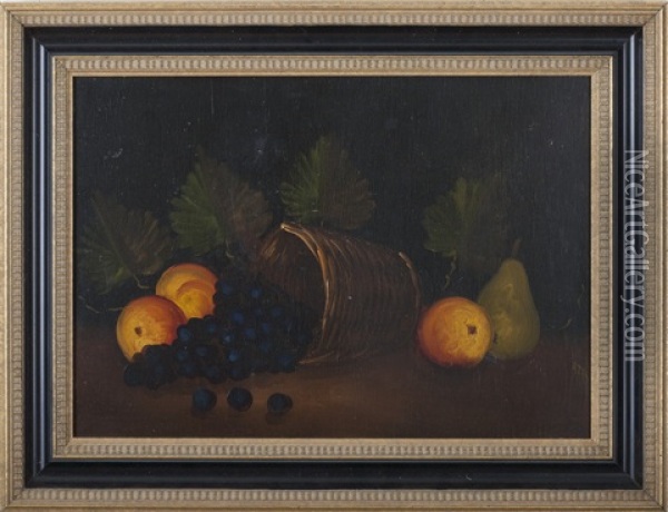Still-life With Basket Of Grapes, Oranges And A Pear Oil Painting - Alice Tilton Gardin