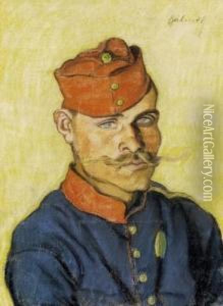 French Soldier Oil Painting - Rezso Balint