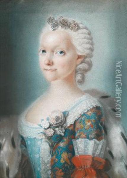 Ritratto Di Una Principessa Sassone Oil Painting - Louis de Silvestre
