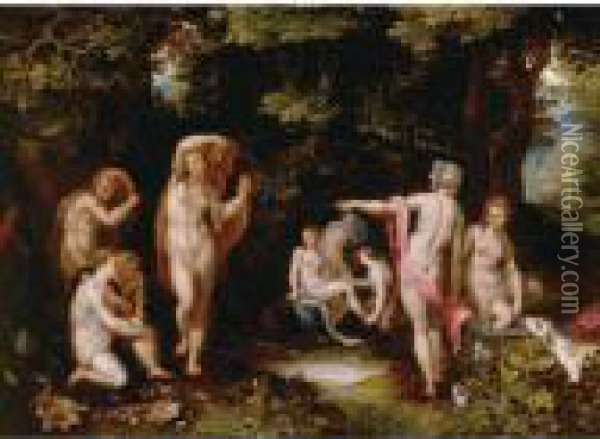 Diana And Actaeon Oil Painting - Jan The Elder Brueghel