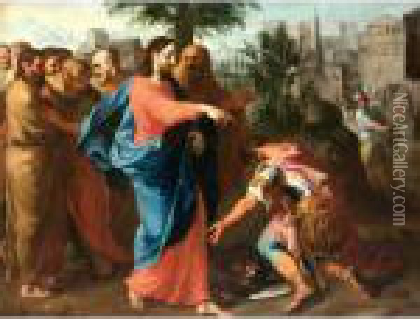 Christ Healing The Roman Centurian's Servant Oil Painting - Giovanni Battista Carlone