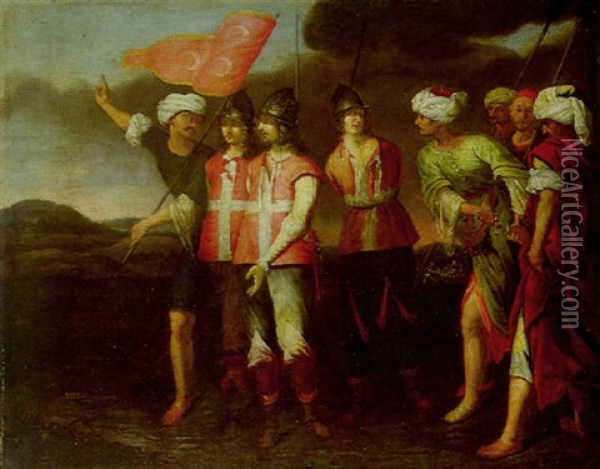 Les Hospitaliers De Saint-jean De Jerusalem, Prisonniers Des Turcs Oil Painting - Aniello Falcone