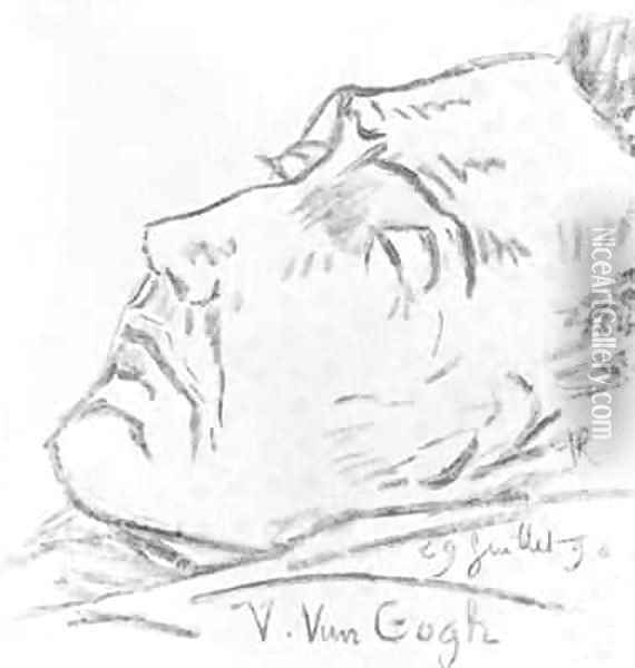 Portrait of Vincent Van Gogh 1853-90 on his deathbed Oil Painting - Paul (Paul Van Ryssel) Gachet