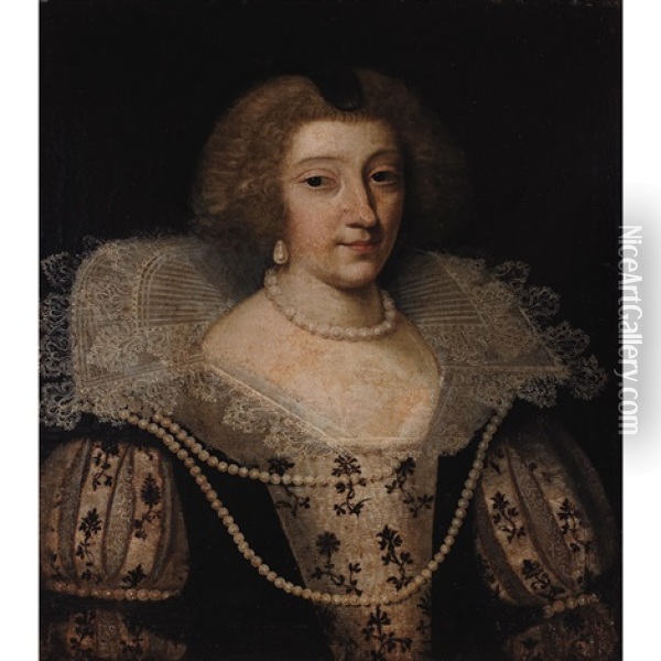 Portrait Of Marie De Medici Oil Painting - Ferdinand Elle