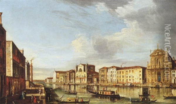 The Grand Canal, Venice With The Churches Of The Scalzi And Santa Lucia, And The Palazzi Bragadin And Barzizza Oil Painting -  Master of the Langmatt Foundation Views