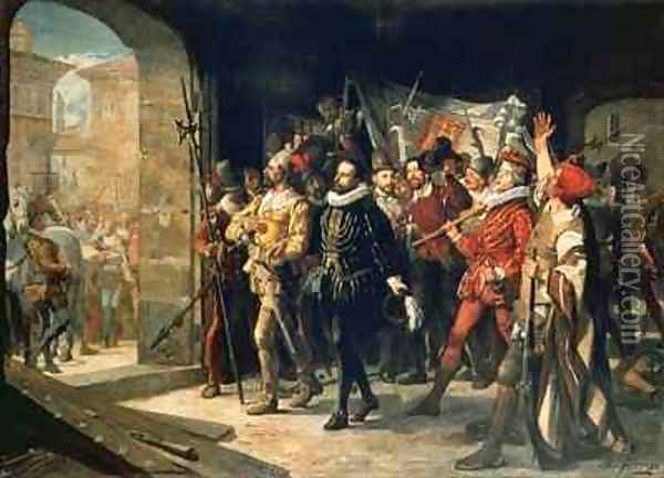 Antonio Perez 1540-1611 Released from Prison by the Rebels in 1591 Oil Painting - Augustus or Augusto Ferran