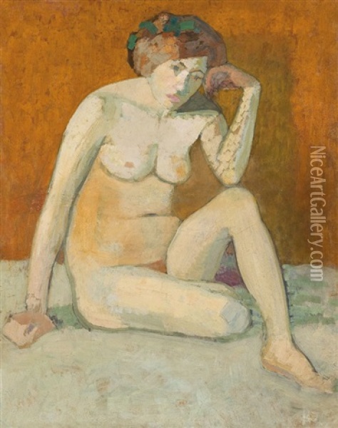 Sitzender Frauenakt Oil Painting - Broncia Koller-Pinell