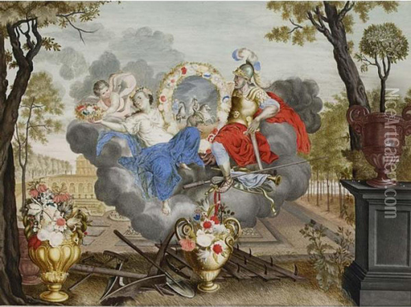 Together With An Allegory Of War And Peace. Oil Painting - Dirck Van Der Lisse