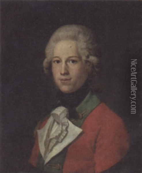 Portrait Of An Officer Oil Painting - Louis Francois Gerard van der Puyl