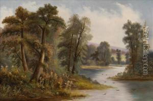 River Scene Oil Painting - Ada Stone