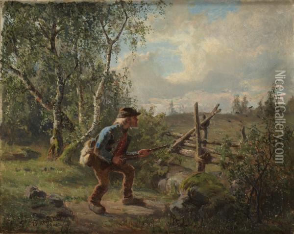 Jagare Vid Gardesgard Oil Painting - Julius Kronberg