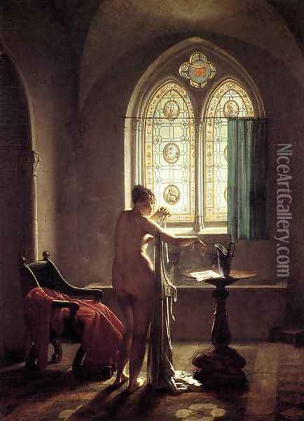 Gothic Bathroom 1810 Oil Painting - Jean-Baptiste Mallet