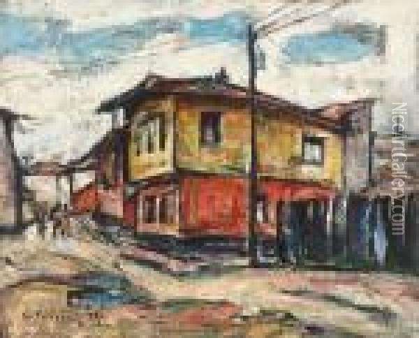 Houses At Silistra Oil Painting - Petrascu Gheorghe