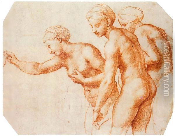 Study for the Three Graces Oil Painting - Raphael