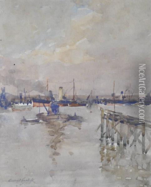 Granton Harbour Oil Painting - Andrew Archer Gamley
