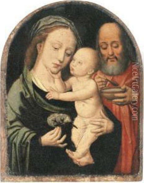 The Holy Family Oil Painting - Adriaen Isenbrandt (Ysenbrandt)