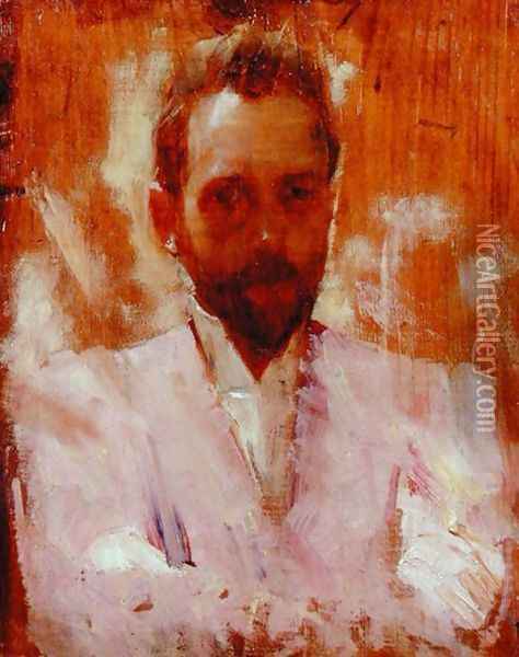 Portrait of the Painter Sir Ernest Arthur Streeton Oil Painting - Charles Edward Conder