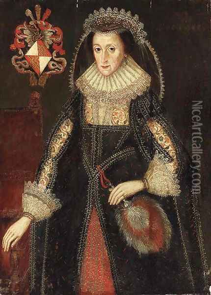 Portrait of Lady Eleanor Dutton (c. 1596-1665) Oil Painting - Marcus The Younger Gheeraerdts
