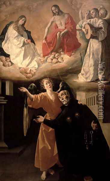 The Vision of St. Alphonsus Rodriguez (1533-1617) Oil Painting - Francisco De Zurbaran