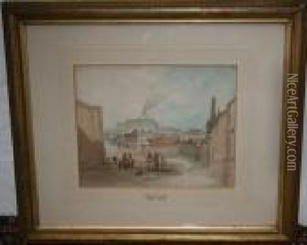 Reids Brewery From Clarkenwell Prison Oil Painting - John Wilson Carmichael