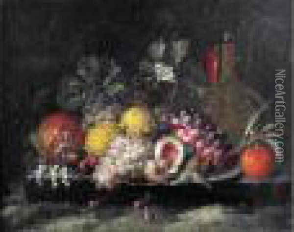 Fruits Sur Un Plateau Oil Painting - Jan Pauwel Ii Gillemans