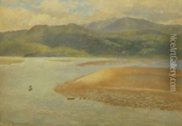 Barmouth Estuary Oil Painting - George Moore Henton