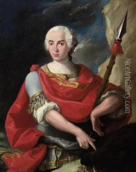 Portrait Of A Gentleman, 
Traditionally Identified As The Castrato Carlo Maria Broschi, Known As 
Farinelli (1705-1782) Oil Painting - Jacopo (Giacomo) Amigoni