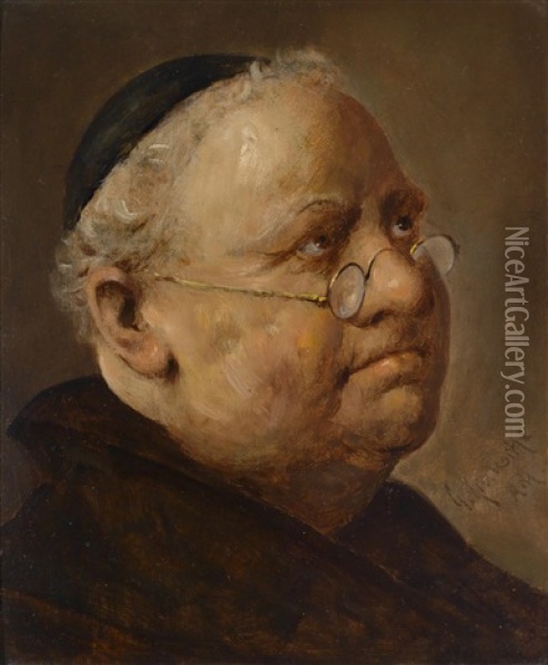 Der Monch Oil Painting - Gustave Adolf Krausche