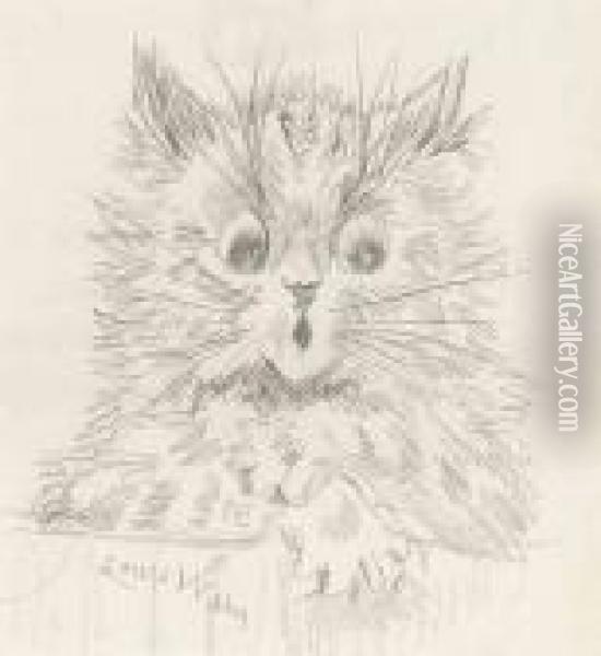 A Bad Hair Day Oil Painting - Louis William Wain