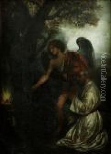 Gideon Visited By The Angel Oil Painting - Rembrandt Van Rijn