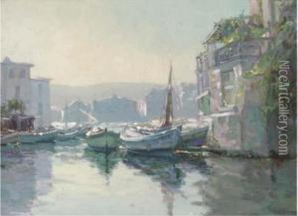 Martiques, France Oil Painting - Augustus William Enness