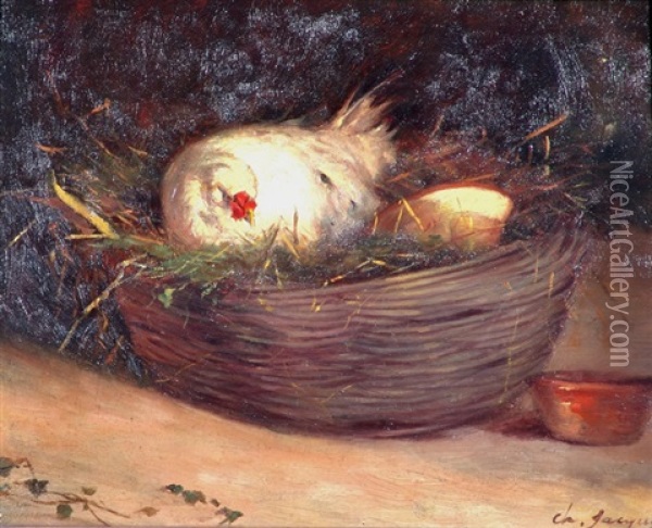 Gallina Oil Painting - Charles Emile Jacque