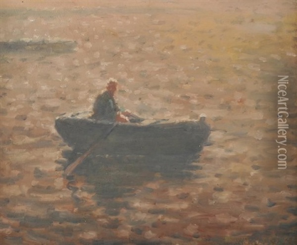 Fishing, The Antrim Coast Oil Painting - William Mason