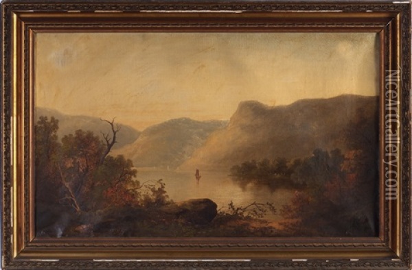 View Of The Hudson Highlands Oil Painting - James McDougal Hart