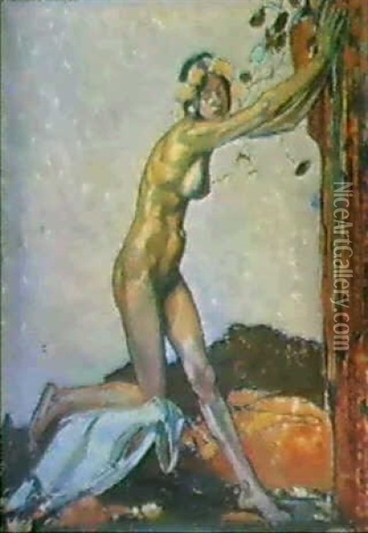 Le Modele Oil Painting - Georges Desvallieres