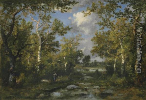 Clairiere Dans La Foret De Fontainbleau Oil Painting - Narcisse-Virgile D Az De La Pena