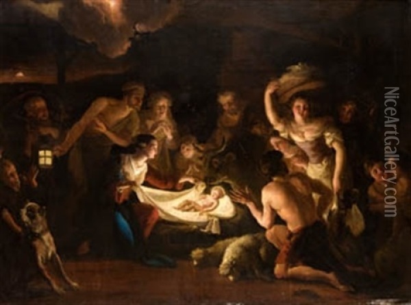 La Natividad Oil Painting - Abraham Danielsz Hondius