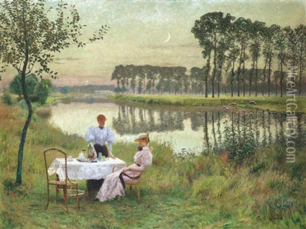 Soiree D'ete Oil Painting - Emile Claus