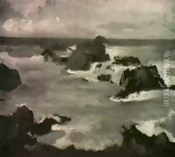 Coastal Scene Oil Painting - Franz Arthur Bischoff