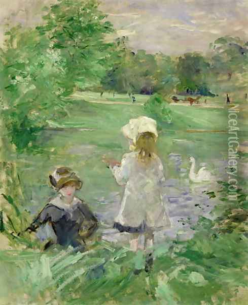 Beside a Lake 1883 Oil Painting - Berthe Morisot
