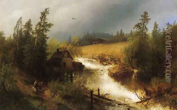 The Old Watermill Oil Painting - Herman Herzog