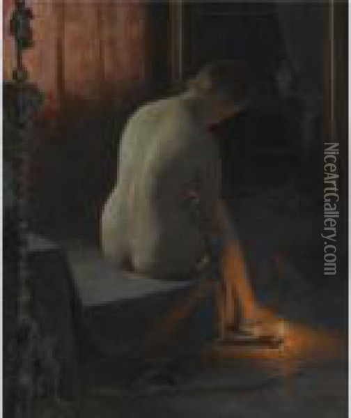 Diana Oil Painting - Peder Vilhelm Ilsted