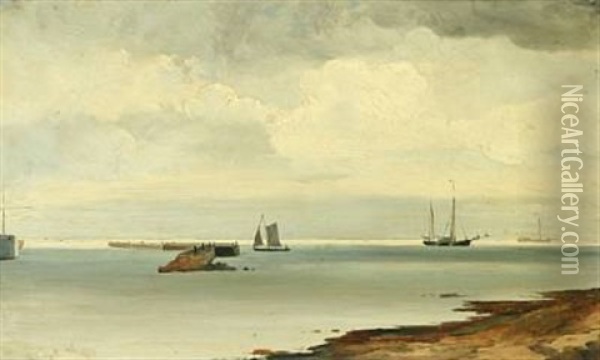 Scenery From Bornholm Oil Painting - Holger Henrik Herholdt Drachmann